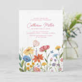 Invitation Fleur sauvage 60e fête d'anniversaire (Debout devant)