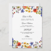 Invitation Fleur sauvage 70 Anniversaire Partie Détails de la (Dos)