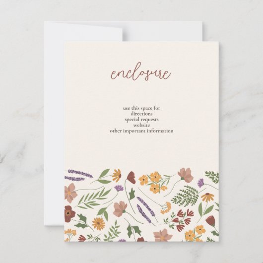 Invitation fleur sauvage à la douche nuptiale (Devant)