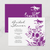 Invitation Fleur sauvage à la douche nuptiale (Devant / Derrière)