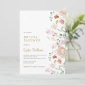 Invitation fleur sauvage à la douche nuptiale (Debout devant)