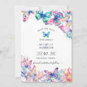 Invitation Fleur sauvage à papillon Elegant moderne (Devant)
