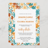 Invitation Fleur sauvage Abstrait Chic Bold Bright Boho maria (Devant / Derrière)