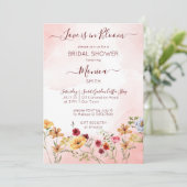 Invitation Fleur sauvage amour en fleur modèle de douche nupt (Debout devant)