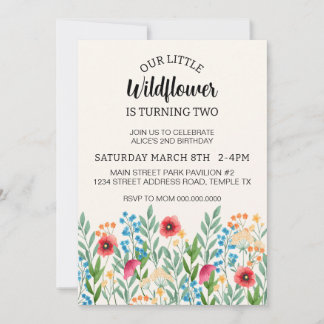Invitation fleur sauvage Anniversaire Télécharger