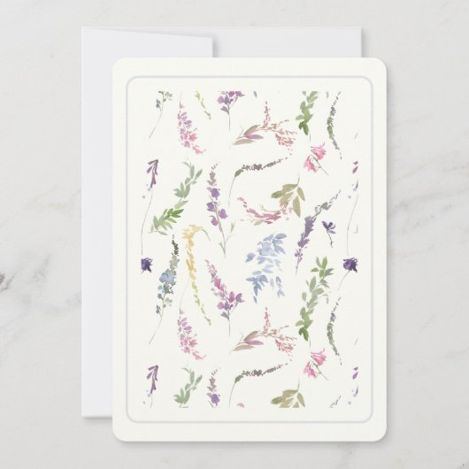Invitation Fleur sauvage aquarelle (Dos)