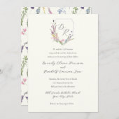 Invitation Fleur sauvage aquarelle (Devant / Derrière)