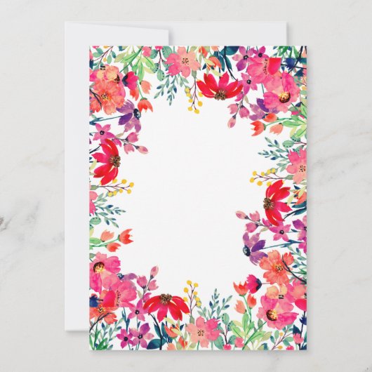 Invitation Fleur sauvage aquarelle (Dos)