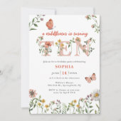 Invitation Fleur sauvage aquarelle 10e anniversaire (Devant)
