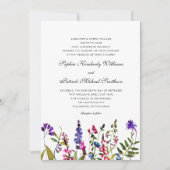 Invitation Fleur sauvage aquarelle | 3 définit le mariage des (Devant)