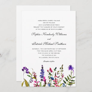 Invitation Fleur sauvage aquarelle   3 définit le mariage des