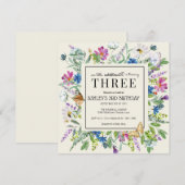 Invitation Fleur sauvage aquarelle | Anniversaire floral | To (Devant / Derrière)