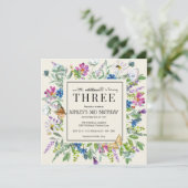 Invitation Fleur sauvage aquarelle | Anniversaire floral | To (Debout devant)