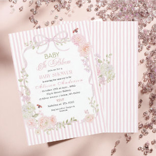 Invitation Fleur sauvage aquarelle Bébé en fleurs Baby shower