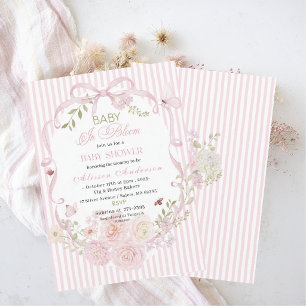 Invitation Fleur sauvage aquarelle Bébé en fleurs Baby shower