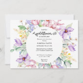 Invitation Fleur sauvage aquarelle | Botanique Baby shower In (Devant)