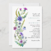 Invitation Fleur sauvage aquarelle code QR mariage de printem (Devant)