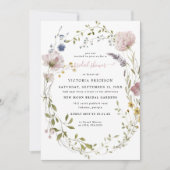 Invitation Fleur sauvage aquarelle | Fête des mariées florale (Devant)