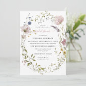 Invitation Fleur sauvage aquarelle | Fête des mariées florale (Debout devant)