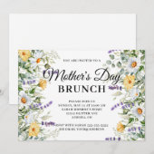 Invitation Fleur sauvage Aquarelle Fête des Mères Brunch (Devant / Derrière)