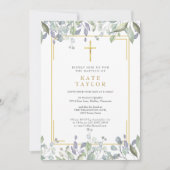 Invitation Fleur sauvage Aquarelle Florale Baptême Christenin (Devant)