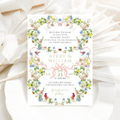 Invitation Fleur sauvage Aquarelle Jardin Mariage élégant