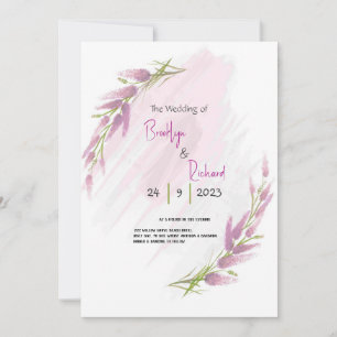 Invitation Fleur sauvage aquarelle lavande