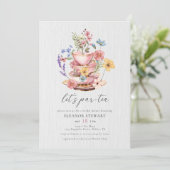 Invitation Fleur sauvage Aquarelle Lets Fête des mariées Part (Debout devant)