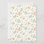 Invitation Fleur sauvage aquarelle or Baby shower calligraphi (Dos)