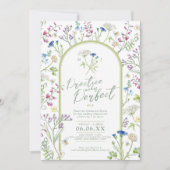 Invitation Fleur sauvage aquarelle photo mariage répétition (Devant)