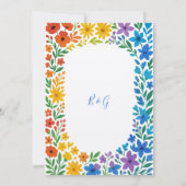 Invitation Fleur sauvage arc-en-ciel Mariage floral rustique (Dos)