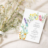 Invitation Fleur sauvage Arc Meadow Élégant Mariage floral