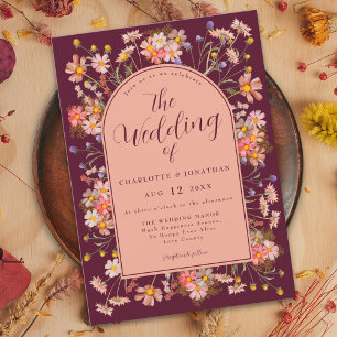 Invitation Fleur sauvage Arch Bourgogne Mariage de automne