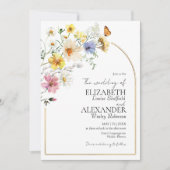 Invitation Fleur sauvage Arch Gold Frame | Mariage photo Boho (Devant)