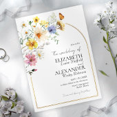 Invitation Fleur sauvage Arch Gold Frame | Mariage photo Boho