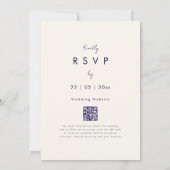 Invitation Fleur sauvage Arch Navy Blue Terracotta Mariage de (Dos)