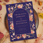 Invitation Fleur sauvage Arch Navy Mariage de automne en terr