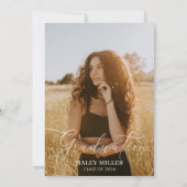 Invitation Fleur sauvage Arch Script Grad Photo Graduation 20 (Dos)