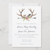 Invitation Fleur sauvage Arrow et Mariage Antlers (Devant)