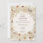 Invitation Fleur sauvage automne Baby shower d'automne (Devant)