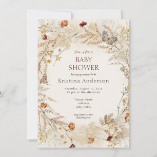 Invitation Fleur sauvage automne Baby shower d'automne
