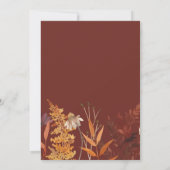 Invitation Fleur sauvage Automne Dîner de répétition Mariage  (Dos)