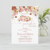Invitation Fleur sauvage Automne Floral Rustic Citrouille Bab (Debout devant)