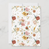 Invitation Fleur sauvage Automne Floral Rustic Citrouille Bab (Dos)