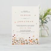 Invitation Fleur sauvage Automne Jardin Floral Boho Détails C (Debout devant)
