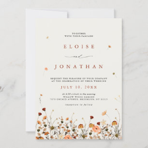 Invitation Fleur sauvage Automne Jardin Floral Boho Détails C