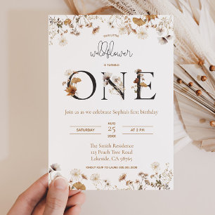 Invitation Fleur sauvage Automne Premier anniversaire