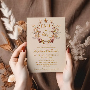 Invitation Fleur sauvage automne terre cuite Élégante Fête de