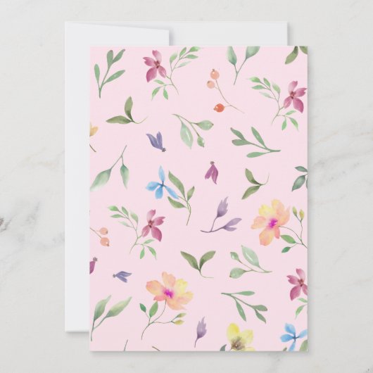 Invitation Fleur sauvage Baby In Bloom Baby shower Boho Girl (Dos)