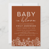 Invitation Fleur sauvage Baby in Bloom Baby shower Terracotta (Devant)